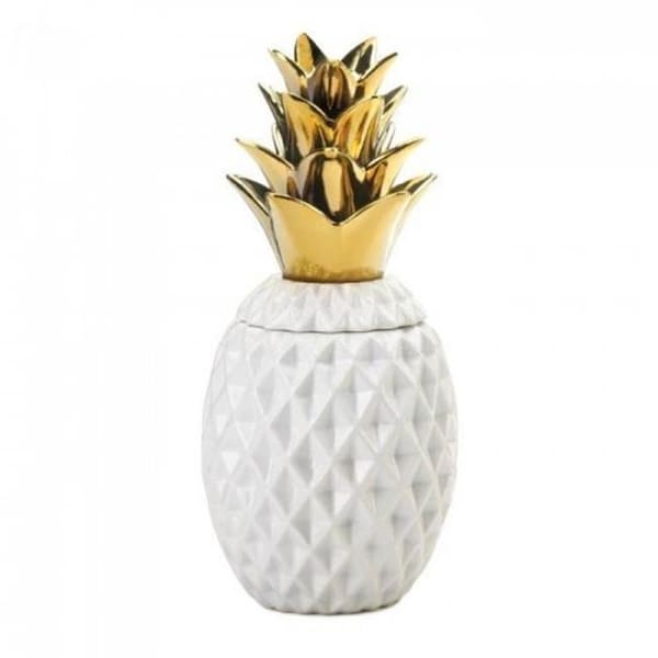 Accent Plus Accent Plus 10018753 13 in. Topped Pineapple Jar; Gold 10018753 - main